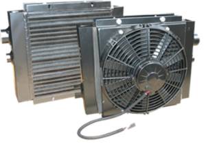 MAXIM Truck and Trailer Mounted Mobile Oil Cooler w Fan & Shroud 12 VDC, 52 GPM, 1" NPT 