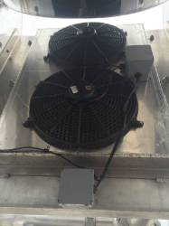 BTS Air to Air Cooler Kit for Pneumatic Dry Bulk Tank Trailers bti trailer mounted air-to-air cooler for pneumatic trailers, bti cooler part number 251-058-000 and 251-059-000, universal air to air cooler for pneumatic dry bulk tank trailers, pneumatic trailer air cooler and trailer accessories, heil super flo pneumatic trailer air cooler frame modification kit